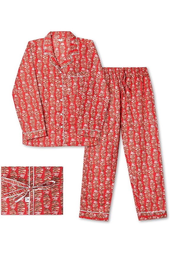 Womens Pajama Sets - Premium Pajamas for Women Set, Soft & Comfortable Two Piece Sets for Women Sleepwear, Stylish Pijamas de Mujer, Perfect PJ Sets (RED, M)