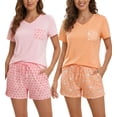 thumbnail image 1 of Womens Pajama Sets Soft T-shirt and shorts Sleepwear Sets size XL, 1 of 5