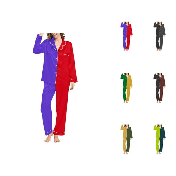 Womens Pajama Sets – Stretch Pajamas & Hospital Recovery Sleepwear Womens Autumn Winter Prints Pajamas Long Pants Sleepwear Sets Soft Comfy Night Wear V Neck Loungewear Cute Two Piece Pajama Wear