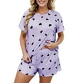 thumbnail image 1 of OAUP Womens Pajama Sets Summer Plus Size Short Sleeved Shorts Housecoat Set Breathable Comfortable Sleepwears Fashion Superior, 1 of 9
