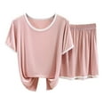 thumbnail image 1 of Womens Pajama Sets – Two Piece Lounge for Women Ready Home Rest Stylish Women's For Everyday Comfort Soft And Breathable Short Sleeve Shorts Sleepwear Summer Relaxation Lounging Or Sleeping, 1 of 3