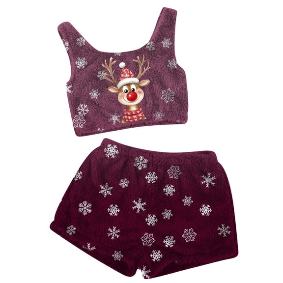 Womens Pajama Sets – Two Piece Sets with Stylish Fit for Recovery Days, Home Office or Nighttime Routines Casual Flannel Pajama Set With Shorts For Women