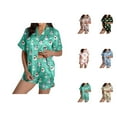 thumbnail image 1 of Womens Pajama Sets – Weekend Brunch Pajamas & Linen Lounge Sets Women's Snowman Print Short Sleeve Top & Shorts Pajama Set Festive Christmas Sleepwear Ensemble, 1 of 7