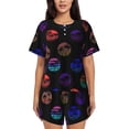 thumbnail image 1 of Womens Pajama Sets With Pocket, 80s Style Palm Trees Lounge Sets Short Sleeve Sleepwear PJ Sets for Women, 1 of 6