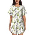 thumbnail image 1 of Womens Pajama Sets With Pocket, Asparagus polka dots Lounge Sets Short Sleeve Sleepwear PJ Sets for Women, 1 of 6