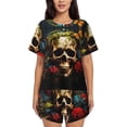 thumbnail image 1 of Womens Pajama Sets With Pocket, Butterfly Flower Plant Skull Lounge Sets Short Sleeve Sleepwear PJ Sets for Women, 1 of 6