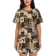 thumbnail image 1 of Womens Pajama Sets With Pocket, Butterfly Stamp Pattern Lounge Sets Short Sleeve Sleepwear PJ Sets for Women, 1 of 6