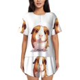 thumbnail image 1 of Womens Pajama Sets With Pocket, Cartoon Guinea Pig Lounge Sets Short Sleeve Sleepwear PJ Sets for Women, 1 of 6