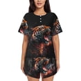 thumbnail image 1 of Womens Pajama Sets With Pocket, Cool Tiger Lounge Sets Short Sleeve Sleepwear PJ Sets for Women, 1 of 6