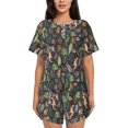 thumbnail image 1 of Womens Pajama Sets With Pocket, Cute Lizard Gecko Tropical Plant Lounge Sets Short Sleeve Sleepwear PJ Sets for Women, 1 of 6
