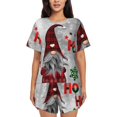 thumbnail image 1 of Womens Pajama Sets With Pocket, Cute Santa Lounge Sets Short Sleeve Sleepwear PJ Sets for Women, 1 of 6