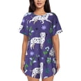 thumbnail image 1 of Womens Pajama Sets With Pocket, Cute dog B Lounge Sets Short Sleeve Sleepwear PJ Sets for Women, 1 of 6