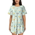 thumbnail image 1 of Womens Pajama Sets With Pocket, Different Breeds of Dogs Lounge Sets Short Sleeve Sleepwear PJ Sets for Women, 1 of 6