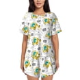 thumbnail image 1 of Womens Pajama Sets With Pocket, Dinosaur on Excavator Lounge Sets Short Sleeve Sleepwear PJ Sets for Women, 1 of 6