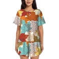 thumbnail image 1 of Womens Pajama Sets With Pocket, Fall Maple Leaves Lounge Sets Short Sleeve Sleepwear PJ Sets for Women, 1 of 6