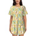 thumbnail image 1 of Womens Pajama Sets With Pocket, Flower Cute Carrot Lounge Sets Short Sleeve Sleepwear PJ Sets for Women, 1 of 6