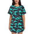 thumbnail image 1 of Womens Pajama Sets With Pocket, Grey Green Camouflage Lounge Sets Short Sleeve Sleepwear PJ Sets for Women, 1 of 6