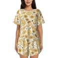 thumbnail image 1 of Womens Pajama Sets With Pocket, Honey Honeycomb Lounge Sets Short Sleeve Sleepwear PJ Sets for Women, 1 of 6
