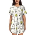 thumbnail image 1 of Womens Pajama Sets With Pocket, Light Bulb Pattern ider Lounge Sets Short Sleeve Sleepwear PJ Sets for Women, 1 of 6