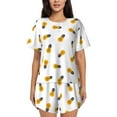 thumbnail image 1 of Womens Pajama Sets With Pocket, Light Bulbs Pattern white Lounge Sets Short Sleeve Sleepwear PJ Sets for Women, 1 of 6