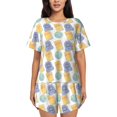 thumbnail image 1 of Womens Pajama Sets With Pocket, Math book globe Lounge Sets Short Sleeve Sleepwear PJ Sets for Women, 1 of 6