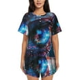 thumbnail image 1 of Womens Pajama Sets With Pocket, Modern Colorful Eyes Lounge Sets Short Sleeve Sleepwear PJ Sets for Women, 1 of 6