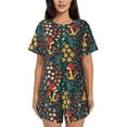 thumbnail image 1 of Womens Pajama Sets With Pocket, Mushrooms And Flowers Lounge Sets Short Sleeve Sleepwear PJ Sets for Women, 1 of 6