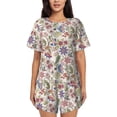 thumbnail image 1 of Womens Pajama Sets With Pocket, Paisley Flowers Lounge Sets Short Sleeve Sleepwear PJ Sets for Women, 1 of 6