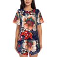 thumbnail image 1 of Womens Pajama Sets With Pocket, Paisley2 Lounge Sets Short Sleeve Sleepwear PJ Sets for Women, 1 of 6