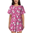 thumbnail image 1 of Womens Pajama Sets With Pocket, Pink love dog Lounge Sets Short Sleeve Sleepwear PJ Sets for Women, 1 of 6