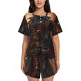 thumbnail image 1 of Womens Pajama Sets With Pocket, Steampunk Cowboy Cat Lounge Sets Short Sleeve Sleepwear PJ Sets for Women, 1 of 6