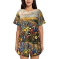 thumbnail image 1 of Womens Pajama Sets With Pocket, Vibrant Wildflower Meadow Lounge Sets Short Sleeve Sleepwear PJ Sets for Women, 1 of 6