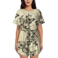thumbnail image 1 of Womens Pajama Sets With Pocket, Vintage Floral (4) Lounge Sets Short Sleeve Sleepwear PJ Sets for Women, 1 of 6