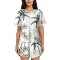 thumbnail image 1 of Womens Pajama Sets With Pocket, Vintage Palm Trees Lounge Sets Short Sleeve Sleepwear PJ Sets for Women, 1 of 6