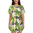 thumbnail image 1 of Womens Pajama Sets With Pocket, Wine Bottle Grape Lounge Sets Short Sleeve Sleepwear PJ Sets for Women, 1 of 6