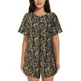 thumbnail image 1 of Womens Pajama Sets With Pocket, Yellow Daisies Flowers Lounge Sets Short Sleeve Sleepwear PJ Sets for Women, 1 of 6