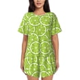 thumbnail image 1 of Womens Pajama Sets With Pocket, cartoon Lemon green print Lounge Sets Short Sleeve Sleepwear PJ Sets for Women, 1 of 6