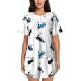 thumbnail image 1 of Womens Pajama Sets With Pocket, color Train Pattern Lounge Sets Short Sleeve Sleepwear PJ Sets for Women, 1 of 6