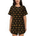 thumbnail image 1 of Womens Pajama Sets With Pocket, cute pumpkin halloween Lounge Sets Short Sleeve Sleepwear PJ Sets for Women, 1 of 6