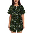 thumbnail image 1 of Womens Pajama Sets With Pocket, fluorescent green dog Lounge Sets Short Sleeve Sleepwear PJ Sets for Women, 1 of 6