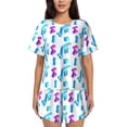 thumbnail image 1 of Womens Pajama Sets With Pocket, funny Math Symbol Print Lounge Sets Short Sleeve Sleepwear PJ Sets for Women, 1 of 6