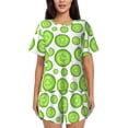 thumbnail image 1 of Womens Pajama Sets With Pocket, green Cucumber slices Lounge Sets Short Sleeve Sleepwear PJ Sets for Women, 1 of 6