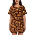 thumbnail image 1 of Womens Pajama Sets With Pocket, halloween pumpkin star Lounge Sets Short Sleeve Sleepwear PJ Sets for Women, 1 of 6