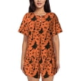 thumbnail image 1 of Womens Pajama Sets With Pocket, halloween witch print Lounge Sets Short Sleeve Sleepwear PJ Sets for Women, 1 of 6