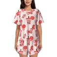 thumbnail image 1 of Womens Pajama Sets With Pocket, milk tea No.805 Lounge Sets Short Sleeve Sleepwear PJ Sets for Women, 1 of 6