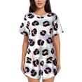 thumbnail image 1 of Womens Pajama Sets With Pocket, retro print leopard Lounge Sets Short Sleeve Sleepwear PJ Sets for Women, 1 of 6