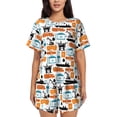 thumbnail image 1 of Womens Pajama Sets With Pocket, truck ship Lounge Sets Short Sleeve Sleepwear PJ Sets for Women, 1 of 6