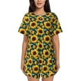 thumbnail image 1 of Womens Pajama Sets With Pocket, vintage Sunflowers Aesthetic cute Lounge Sets Short Sleeve Sleepwear PJ Sets for Women, 1 of 6