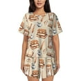 thumbnail image 1 of Womens Pajama Sets With Pocket, vintage books glasses sand hourglass Lounge Sets Short Sleeve Sleepwear PJ Sets for Women, 1 of 6