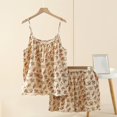 thumbnail image 1 of Womens Pajama Sets Womens Cotton Pajama Set Printed Set Spaghetti Strap Top and Shorts Loungewear, 1 of 5